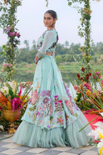 Load image into Gallery viewer, Pure Glass Tissue Organza Fabric Pearl Work Indo Western