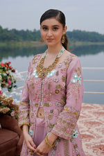 Load image into Gallery viewer, Georgette Fabric Mirror Work Zero Size Pearl Indo Western Skirt And Top