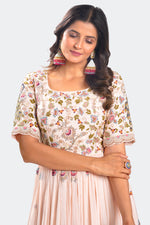 Load image into Gallery viewer, Pink Color Chinon Fabric Gown With Hand French Knot and Jardoshi Work