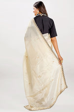 Load image into Gallery viewer, Pure Tusser Tissue Jardoshi Border Work Saree With Contrast Blouse