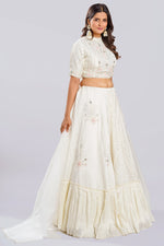 Load image into Gallery viewer, Two Side Work Half N Half Look Lehnga With High Neck Blouse