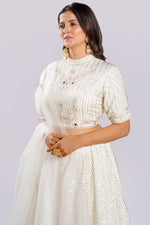 Load image into Gallery viewer, Two Side Work Half N Half Look Lehnga With High Neck Blouse