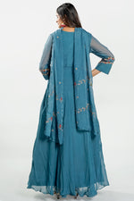 Load image into Gallery viewer, Grey Color Designer Readymade Gown With Dupatta