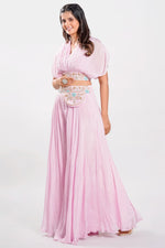 Load image into Gallery viewer, Pink Color Readymade Pocket Palazzo With Stylish Blouse