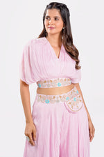 Load image into Gallery viewer, Pink Color Readymade Pocket Palazzo With Stylish Blouse