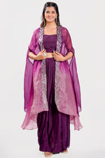 Load image into Gallery viewer, Purple Color Indo Western Dress