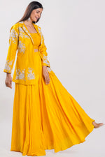 Load image into Gallery viewer, Yellow Color Dola Silk Readymade Co-Ord Set