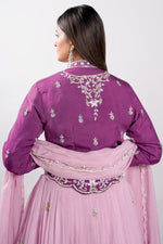 Load image into Gallery viewer, Purple Color Organza Two Layered Pleated Lehenga Choli