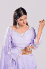 Load image into Gallery viewer, Organza Fabric Two Layered Pleated Readymade Lehenga Choli