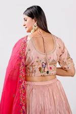 Load image into Gallery viewer, Tissue Fabric Two Layered Pleated Lehenga With Belt