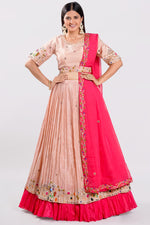 Load image into Gallery viewer, Tissue Fabric Two Layered Pleated Lehenga With Belt