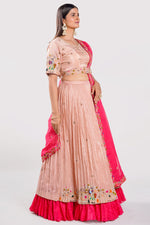 Load image into Gallery viewer, Tissue Fabric Two Layered Pleated Lehenga With Belt