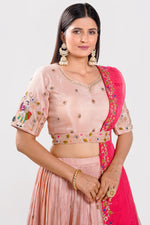 Load image into Gallery viewer, Tissue Fabric Two Layered Pleated Lehenga With Belt