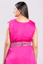Load image into Gallery viewer, Rani Color Satin Crepe Catdana Sequence Work Readymade Indo Western Palazzo Suit