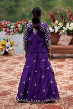 Load image into Gallery viewer, Zardosi Work Pure Raw Silk Fabric Indo Western Skirt And Top
