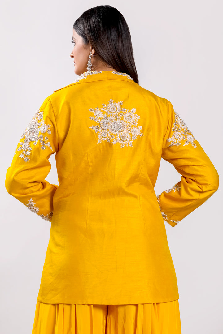 Yellow Color Dola Silk Readymade Co-Ord Set