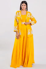 Load image into Gallery viewer, Yellow Color Dola Silk Readymade Co-Ord Set
