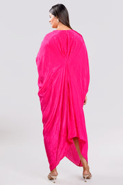 Rani Color Satin Crepe Mirror Work Embellishments Cowl Dress