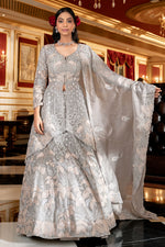 Load image into Gallery viewer, Organza Applic Monotone Thread Work Long Lehenga Choli With Dupatta
